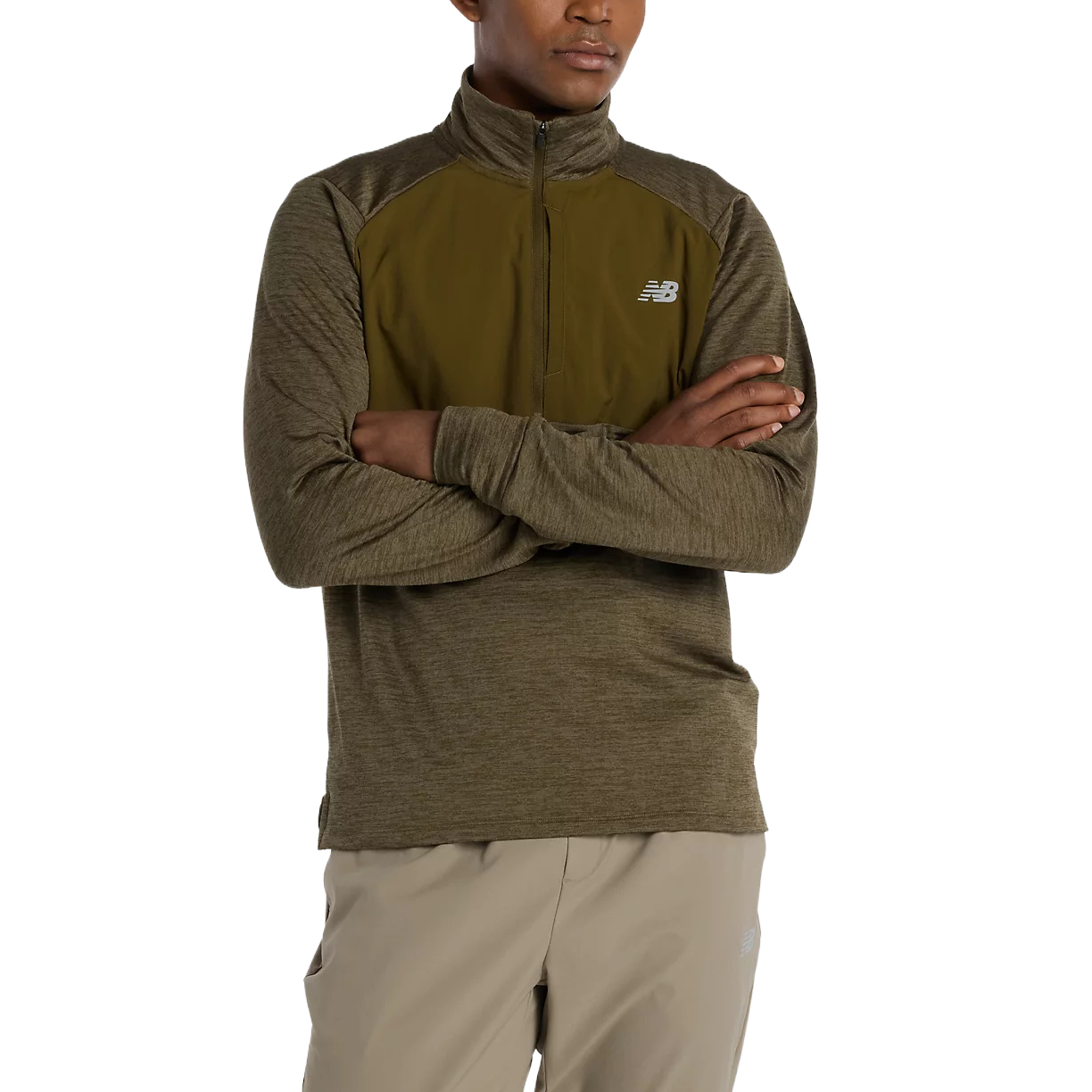 Мужской лонгслив New Balance Athletics (коричневый)