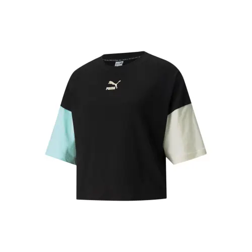 PUMA Drop Shoulder Sleeve T Shirt Women's Black