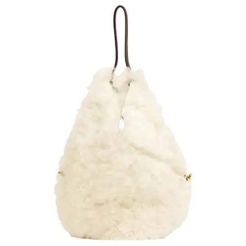 Bottega Veneta Lambskin Handbag, Shoulder Bag Medium Women's Ivory With Gummy