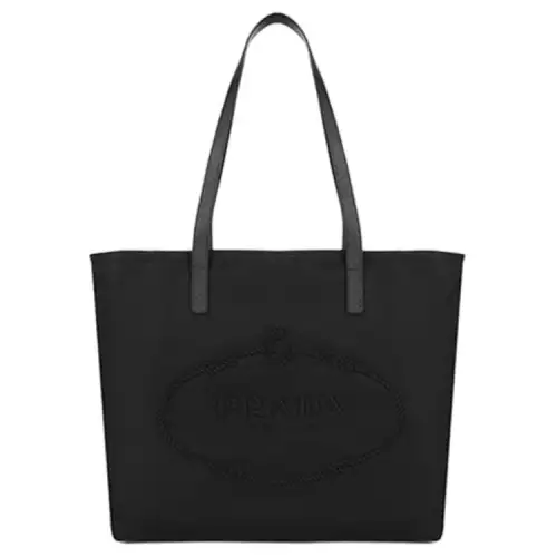 PRADA Recycled Nylon Tote Bag, Shopping Bag, Shoulder Bag Women's Black