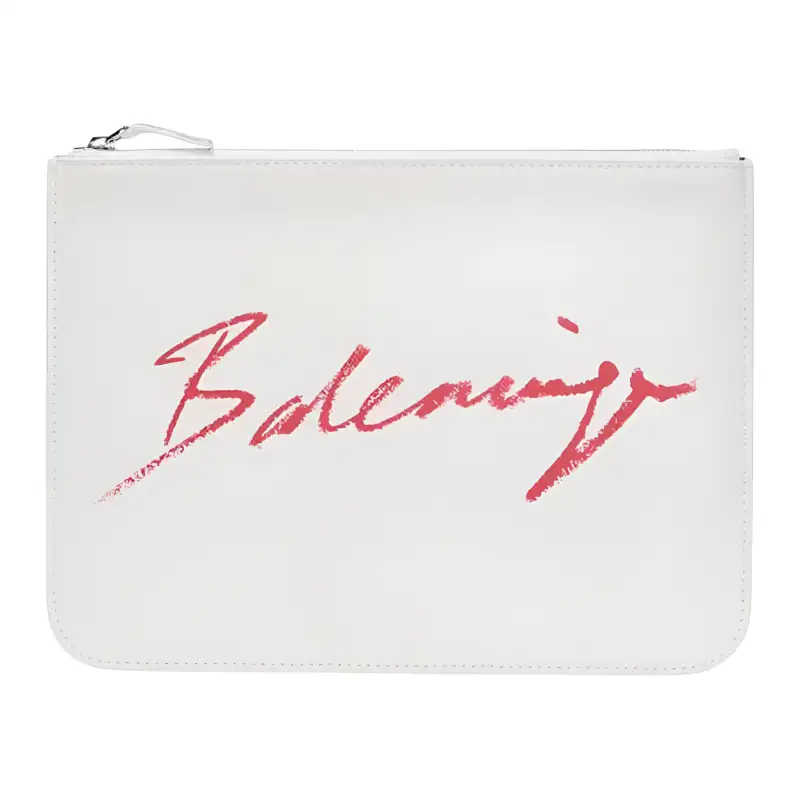 Balenciaga Leather Clutch Women's White