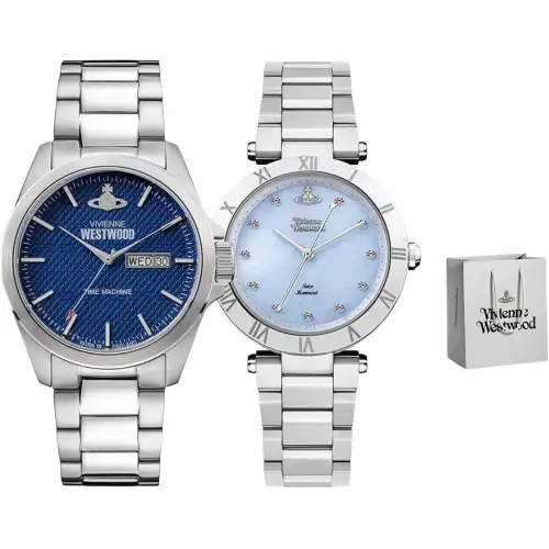 Vivienne Westwood Vivienne westwood, quartz watch strap stainless steel, blue dial for men and women, quartz mechanism, for beloved
