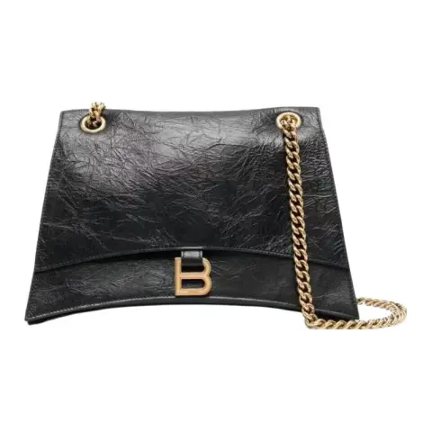 Balenciaga Women's Crush Medium Chain Bag Black