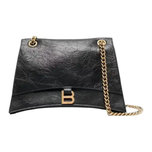 Balenciaga Women's Crush Medium Chain Bag Black