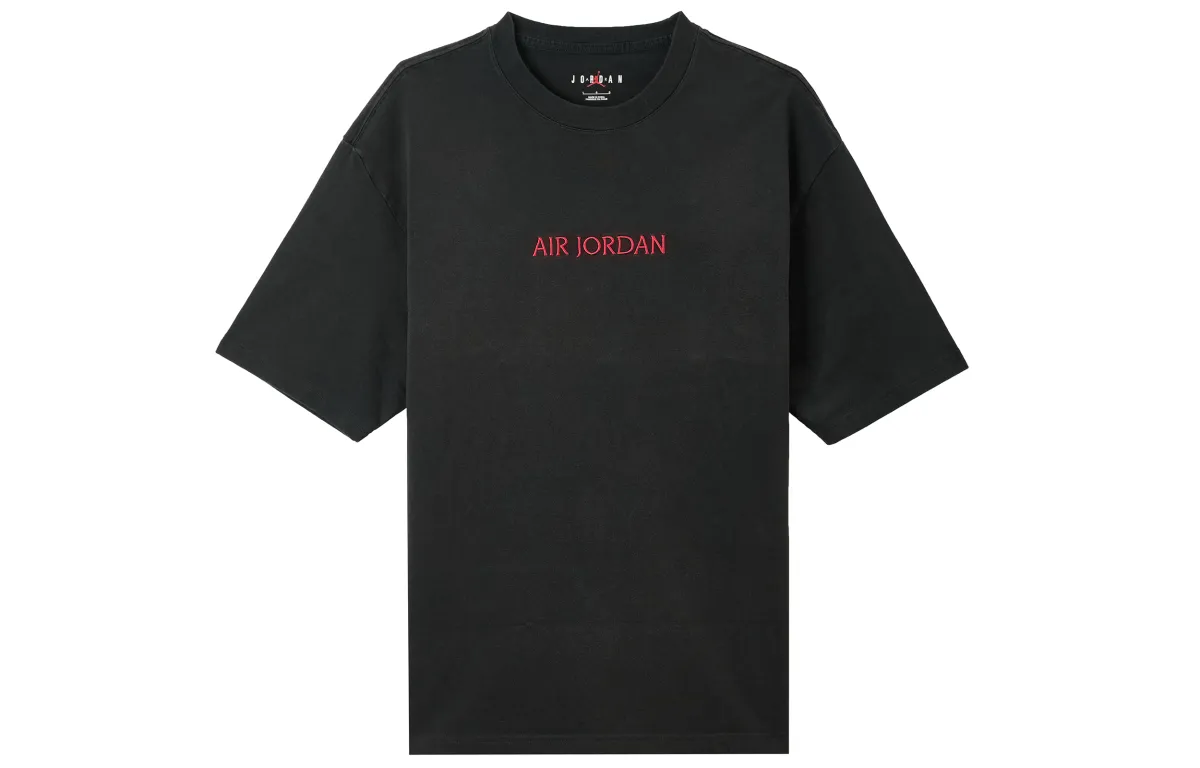 Jordan T-Shirts Unisex Black Crew Neck Moderate Straight Fit