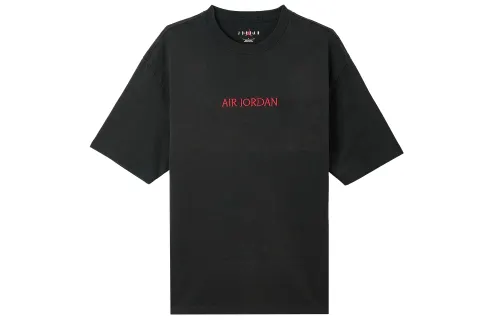 Jordan T Shirts Unisex Black Crew Neck Moderate Straight Fit