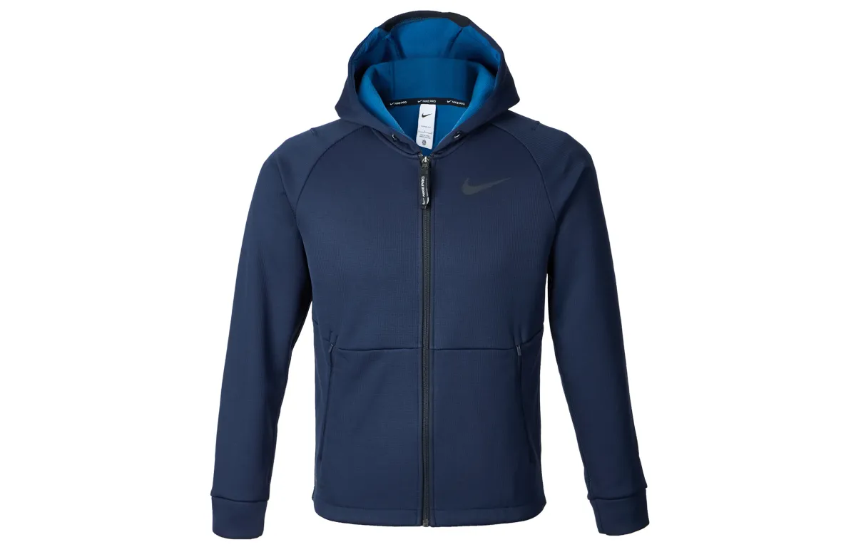 Nike Jackets Men's Navy Blue Hooded (Non-detachable) Moderate Straight Fit