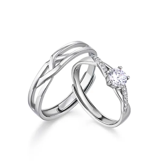 KADER S925 Silver Rings Unisex Silver White