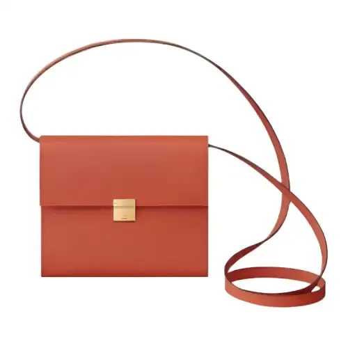 HERMES Clic Epsom Calfskin Shoulder Bag, Crossbody Bag Women's R1 Terre Battue Red Earth Tone
