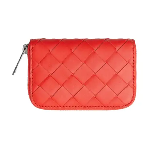 Bottega Veneta Leather Wallet Unisex Coral