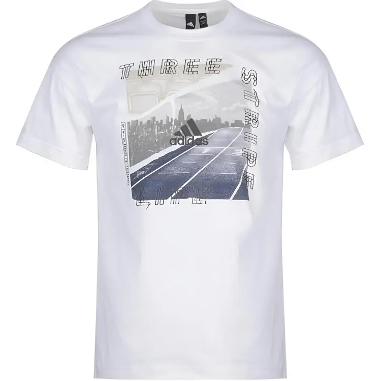 Adidas T-Shirts Men's White Crew Neck Moderate