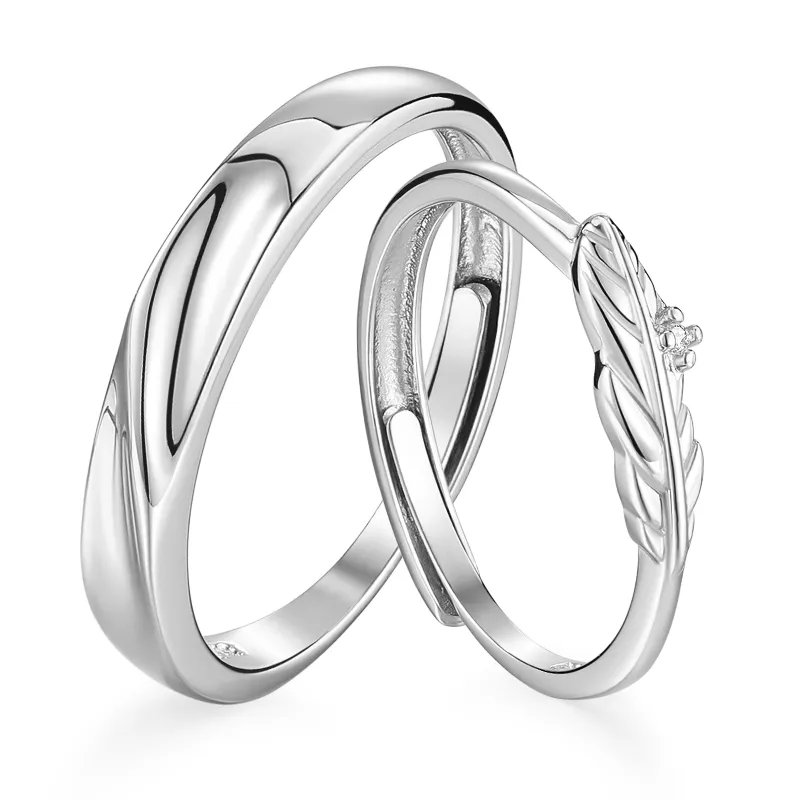 KADER 925 Sterling Silver 999 Fine Silver Synthetic Cubic Zirconia Rings Unisex
