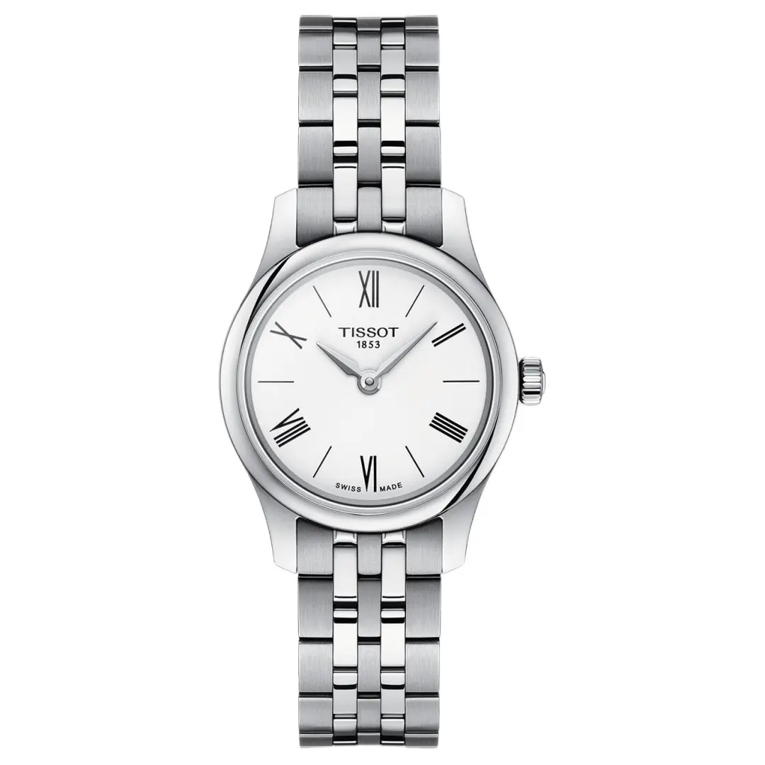 TISSOT Junya Collection Quartz Movement 30m Waterproof Women's Watch 25mm White Dial Stainless Steel Case