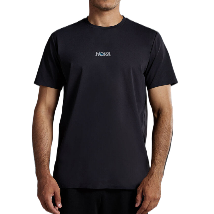 Мужские футболка HOKA HOKA ONE ONE M TECH SHORT SLEEVE (черный)