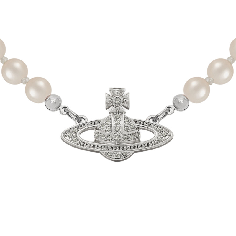 Колье Vivienne Westwood MINI BAS RELIEF CHOKER (серебристое)