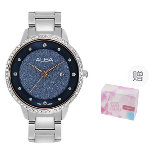 SEIKO ALBA Quartz Movement Stainless Steel Strap Watch Women's Watch Blue Dial