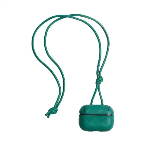 Bottega Veneta Nappa Leather Earphone Case Unisex Green