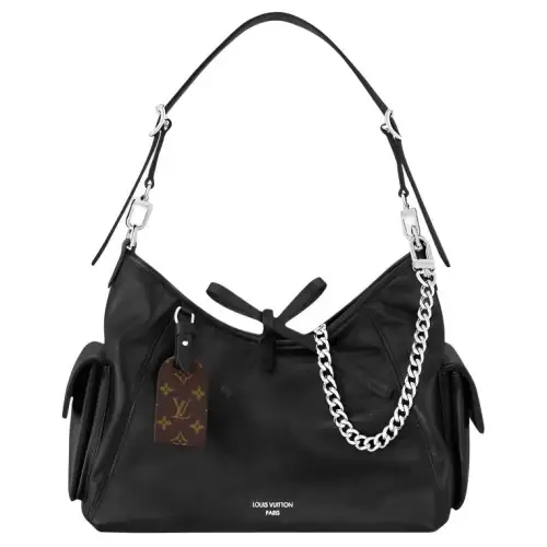 LOUIS VUITTON Carryall Cargo PM Lambskin Small Shoulder Bag Black