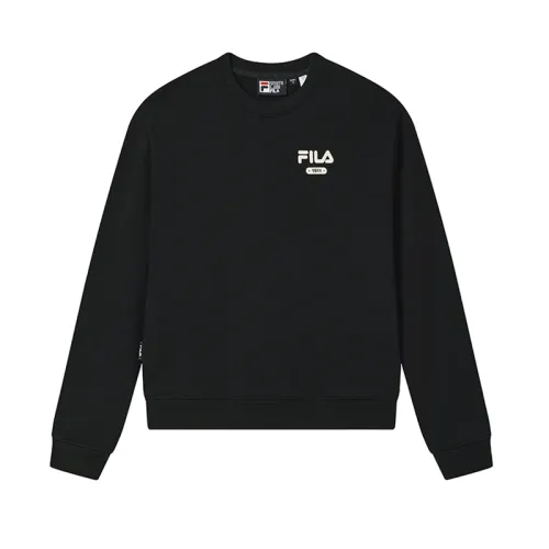 FILA 1911 Sweatshirts Women's Jet Black BK Crew Neck Moderate Regular