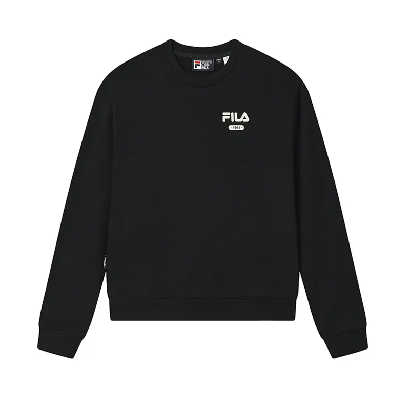 FILA 1911 Sweatshirts Women's Jet Black BK Crew Neck Moderate Regular