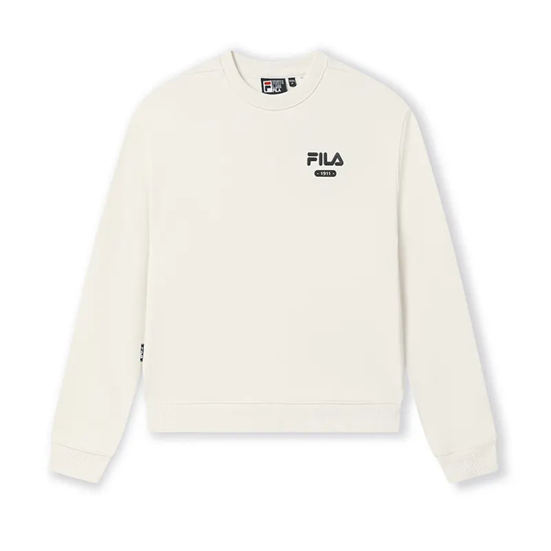 FILA 1911 Sweatshirts Women's Steam White IV Crew Neck Moderate Regular