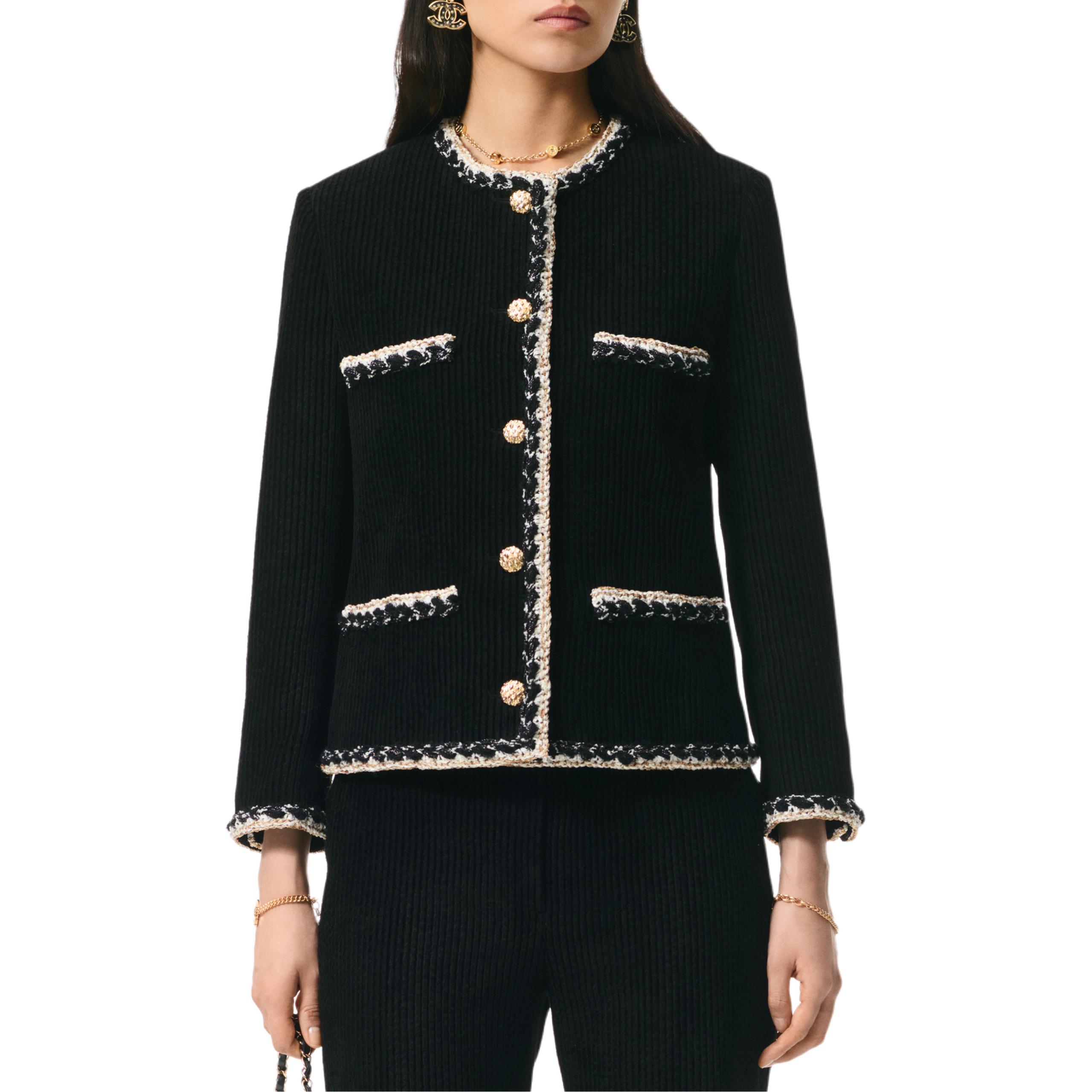 Женская куртка Chanel (черно-белая)