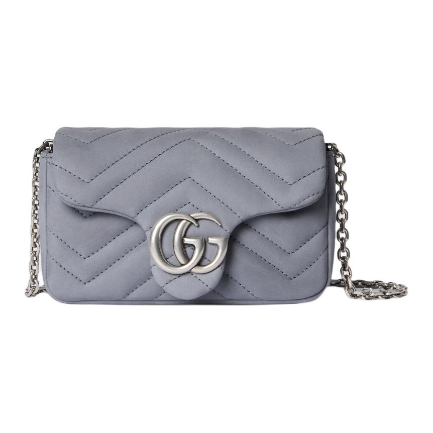 Женская сумка Gucci GG Marmont Mini (серая)
