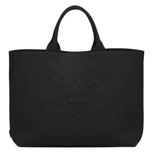PRADA Fabric Tote Handbag Women's Black
