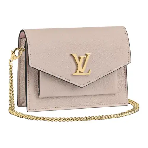 LOUIS VUITTON Mylockme Calfskin Crossbody Bag, Shoulder Bag Women's Taupe
