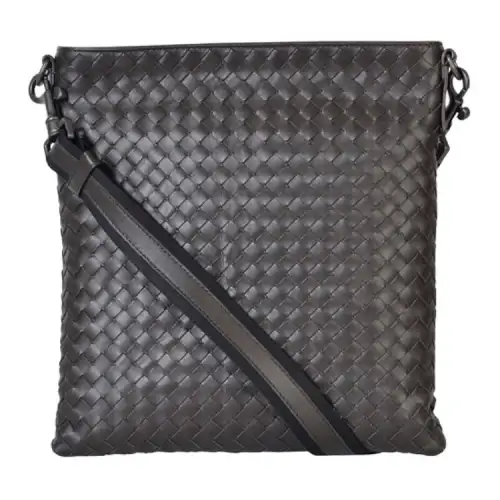 Bottega Veneta Zip Closure Leather Crossbody Bag, Shoulder Bag Men's Brown