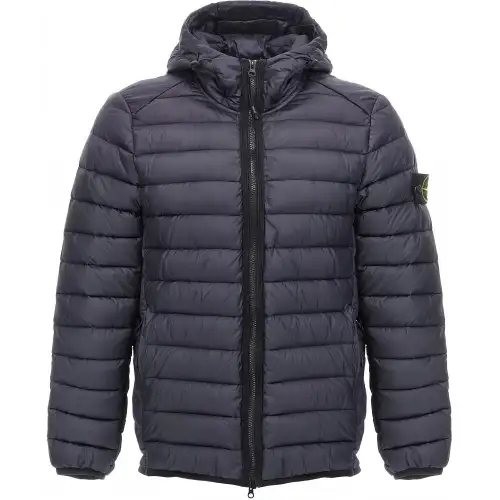 STONE ISLAND Logo Patch Hooded Zip Up Jacket