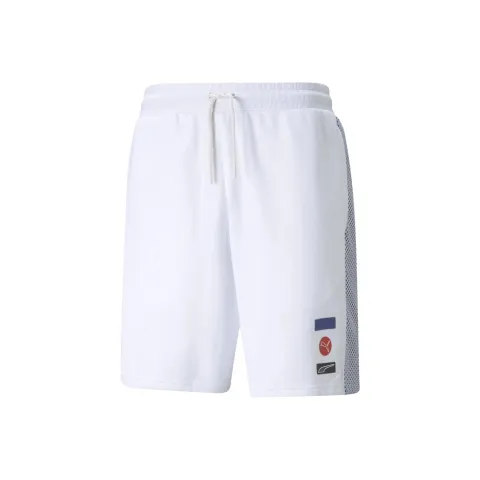 PUMA Sports Shorts Men's White Moderate Straight Fit Pants