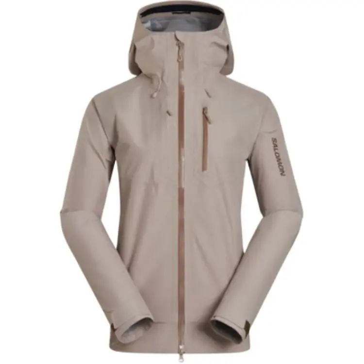 SALOMON OUTLINE Breathable Waterproof Thermal Windbreaker Jacket Women's Ethereal Brown