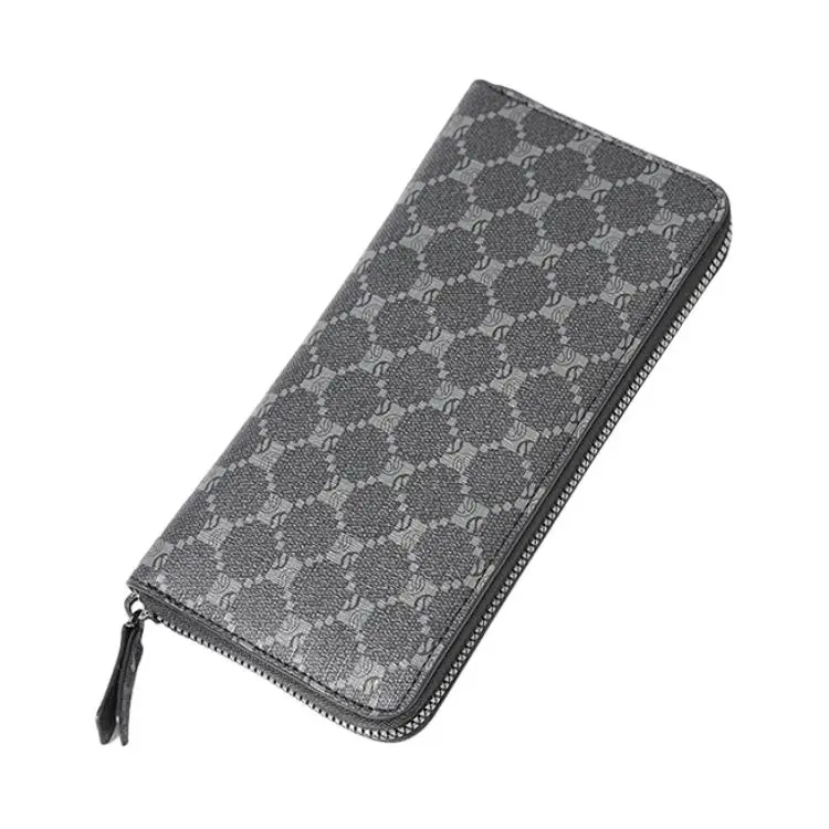 CARTELO PVC Wallet Regular Men's Pattern Black/Gray/Khaki