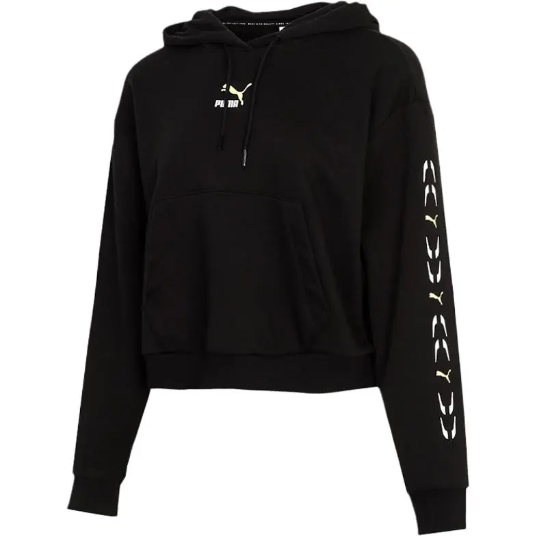 PUMA ELEVATE Sweatshirts Women's Black Hooded Moderate Regular