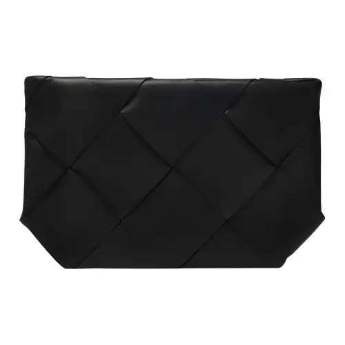 Bottega Veneta Cow Leather Clutch Large Women's Black