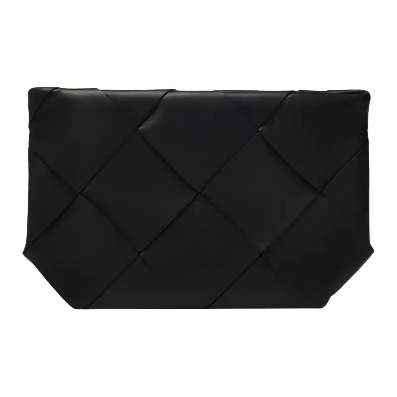 Bottega Veneta Cow Leather Clutch Large Women's Black