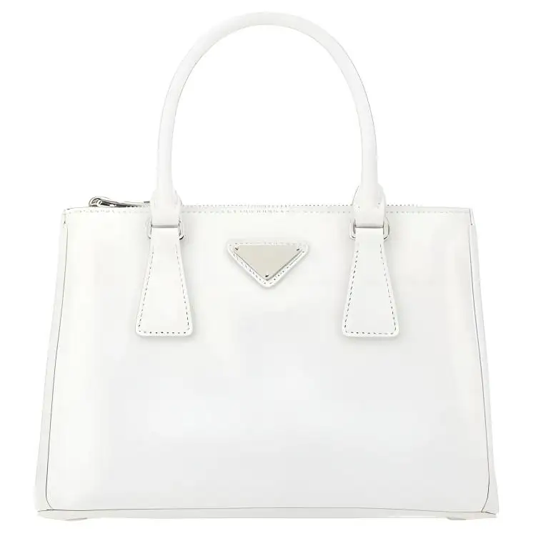 PRADA Saffiano Leather Handbag Mini Unisex White