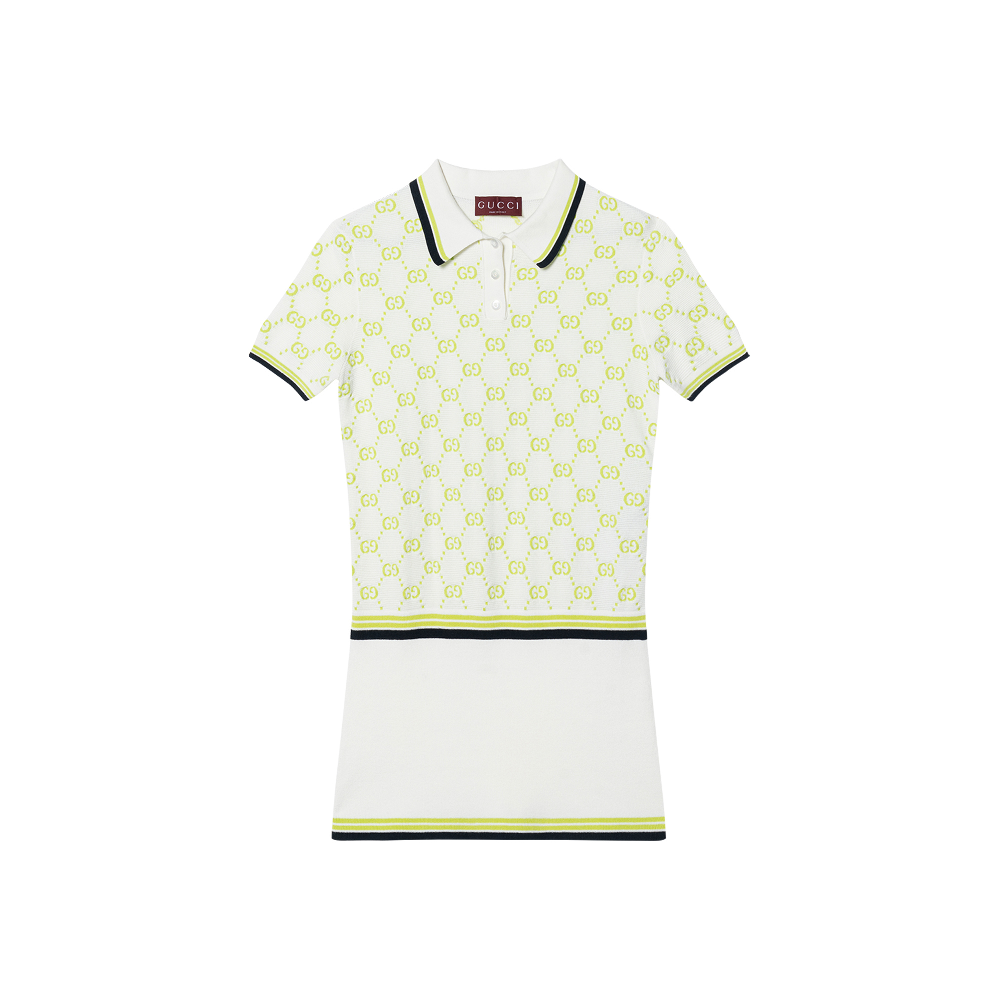 GUCCI FW24 Lido Short Sleeved Dress Women's Ivory White