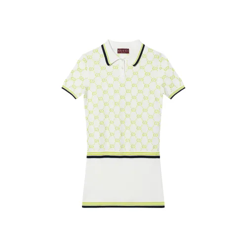 GUCCI FW24 Lido Short Sleeved Dress Women's Ivory White