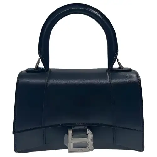 Balenciaga Hourglass Smooth Cow Leather Crossbody Handbag Mini Women's Black