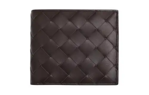Bottega Veneta Cow Leather Wallet Men's Brown & Blue