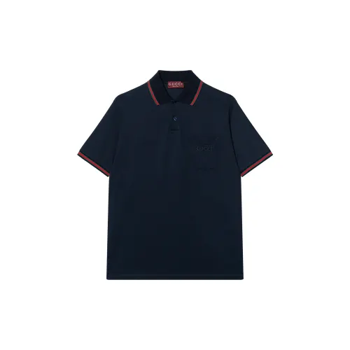 GUCCI Logo Embroidered Short Sleeve Polo Shirt