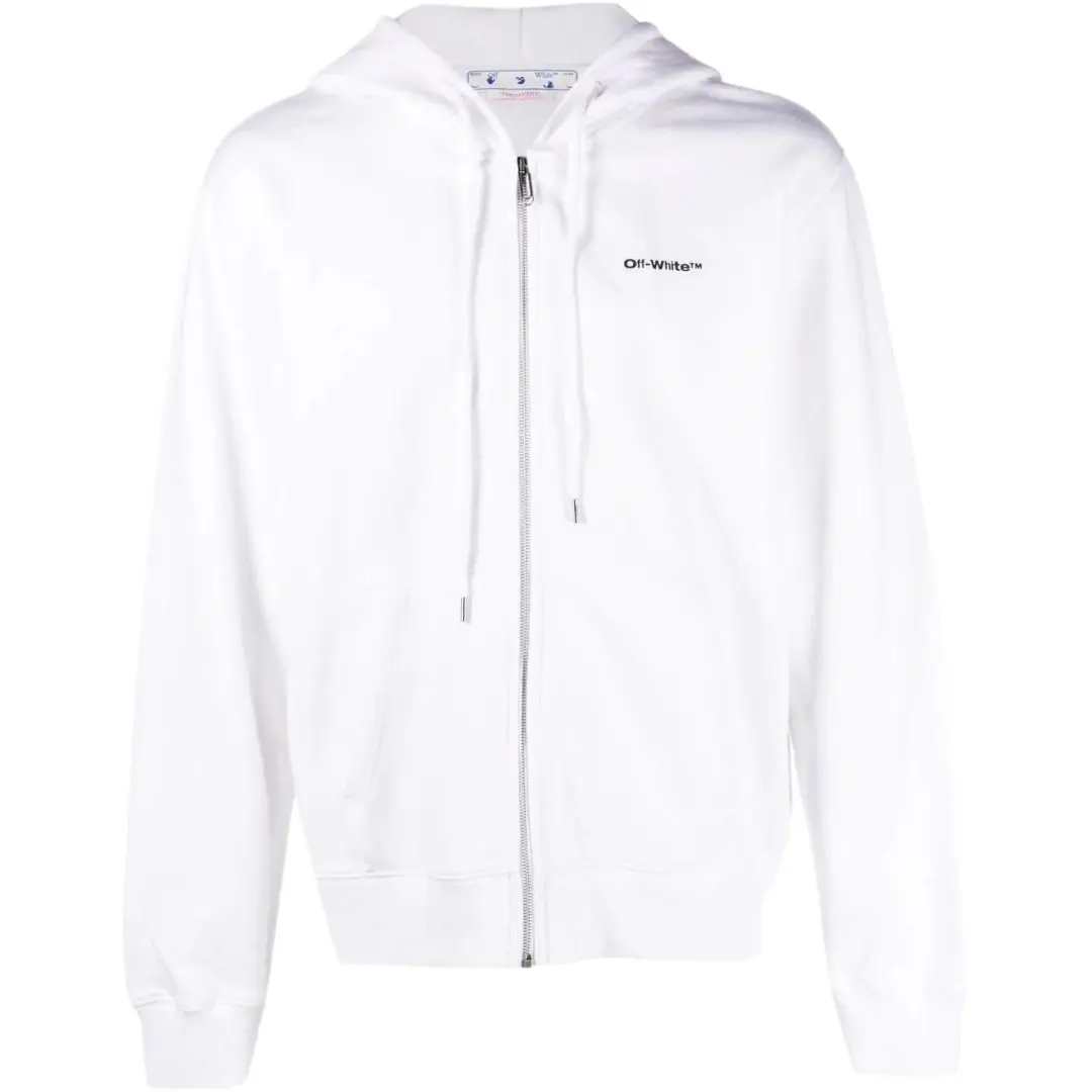 OFF WHITE Wave Outl Diagonal Slim Zip Hoodie