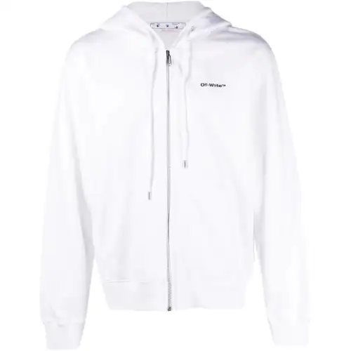 OFF WHITE Wave Outl Diagonal Slim Zip Hoodie