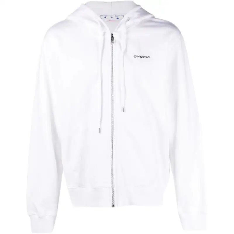 OFF WHITE Wave Outl Diagonal Slim Zip Hoodie