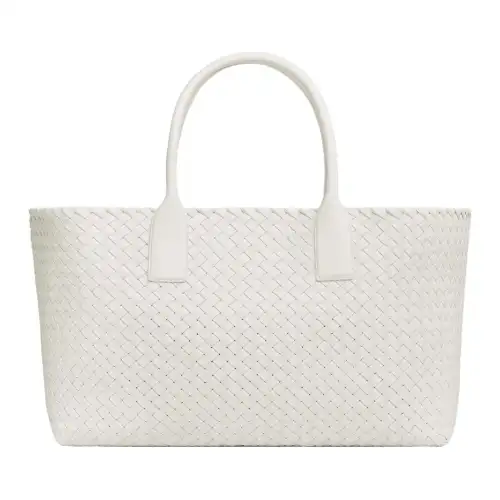 Bottega Veneta Lambskin One Shoulder Handbag Medium Women's White