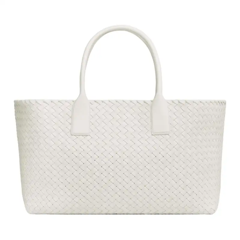 Bottega Veneta Lambskin One Shoulder Handbag Medium Women's White