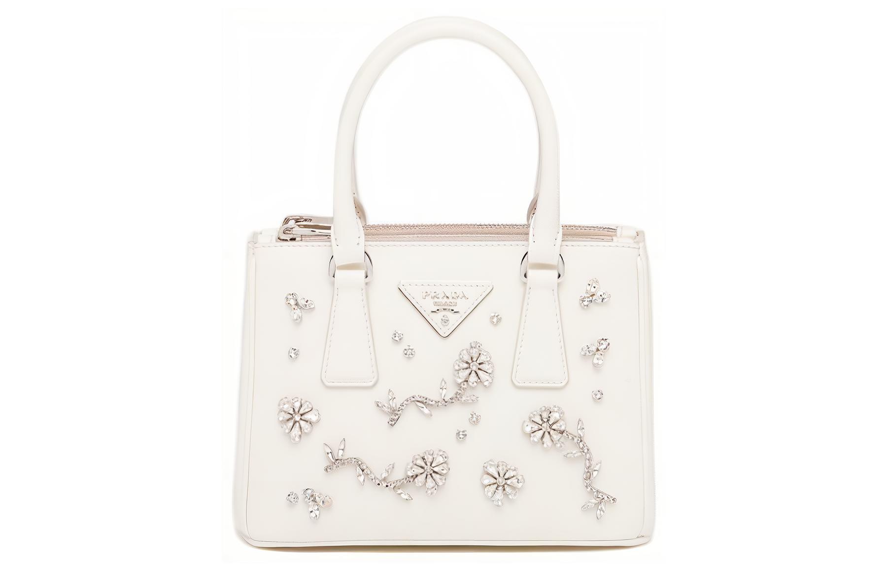 PRADA Prada, removable adjustable straps, small white bag
