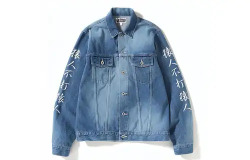 A BATHING APE Bape Denim Jacket Unisex Blue